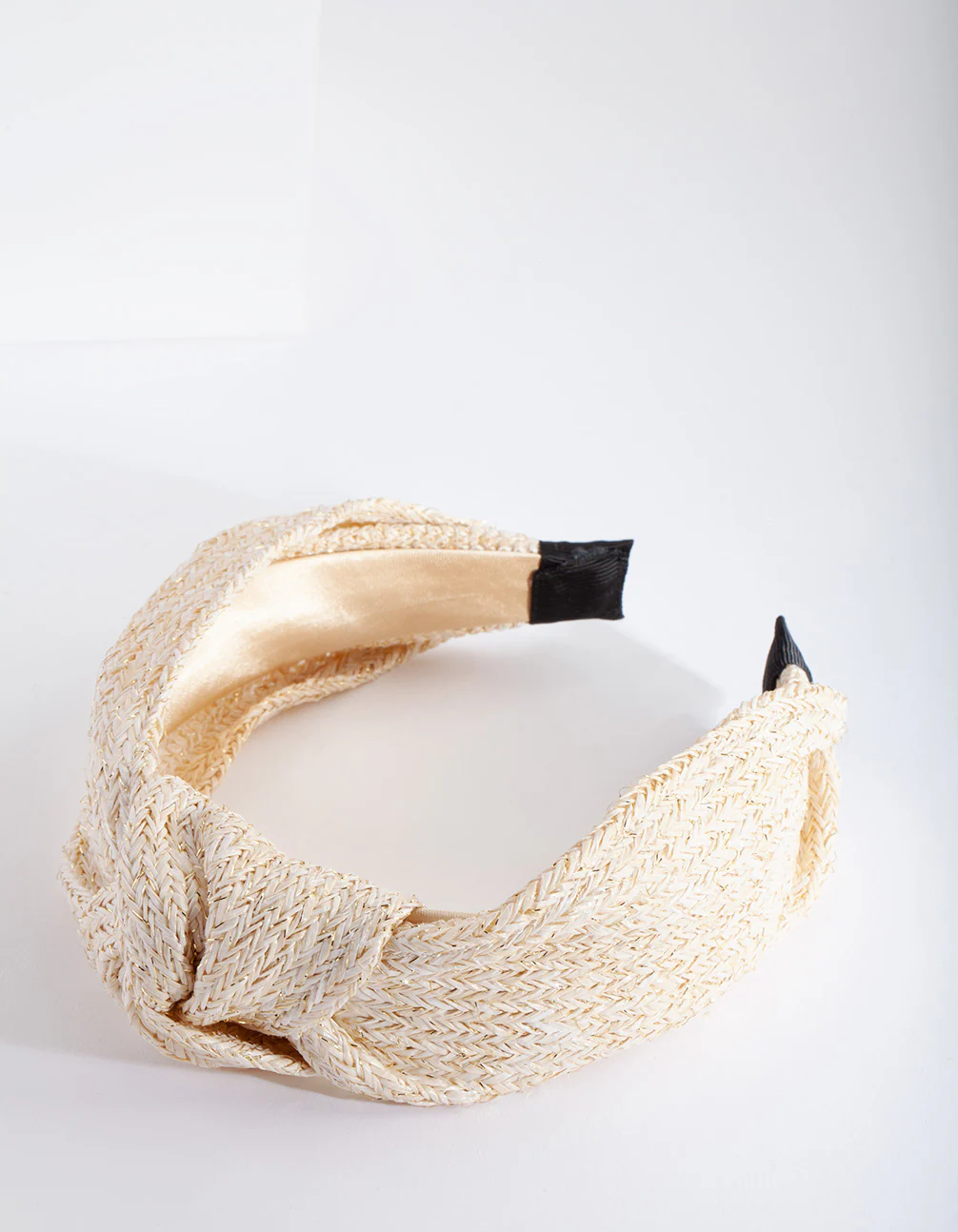 Raffia Gold Thread Turban Headband - Image 4