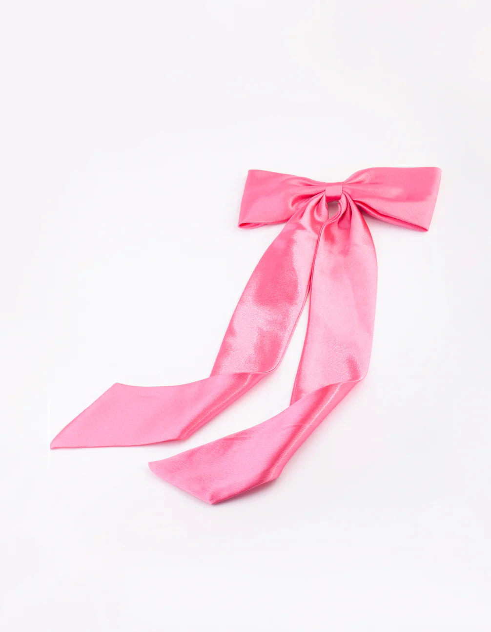 Pink Relaxed Fabric Bow Clip - Image 2