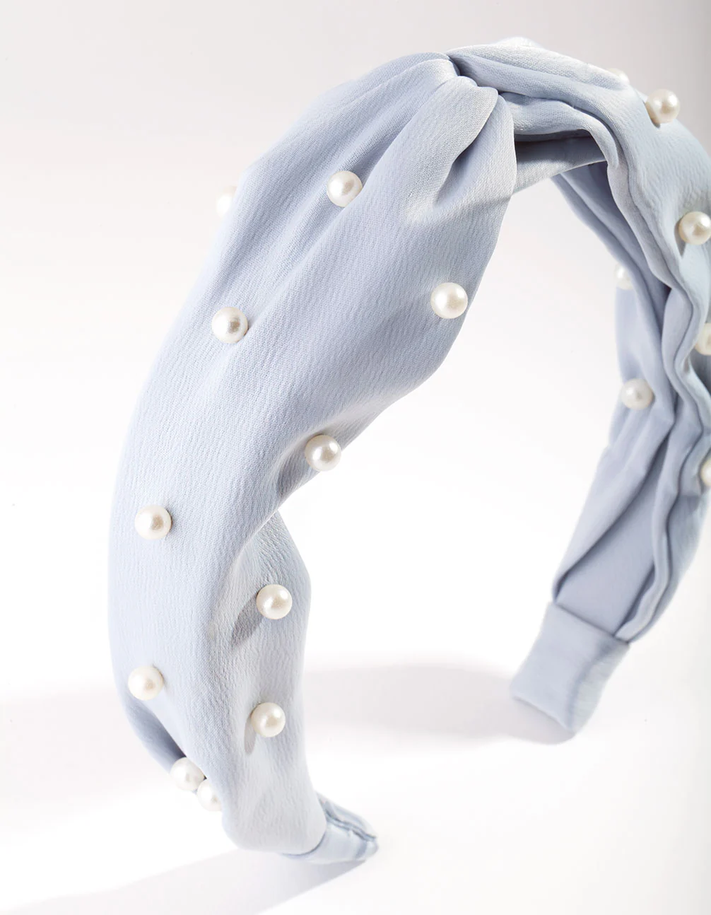 Blue Fabric Pearl Headband - Image 2