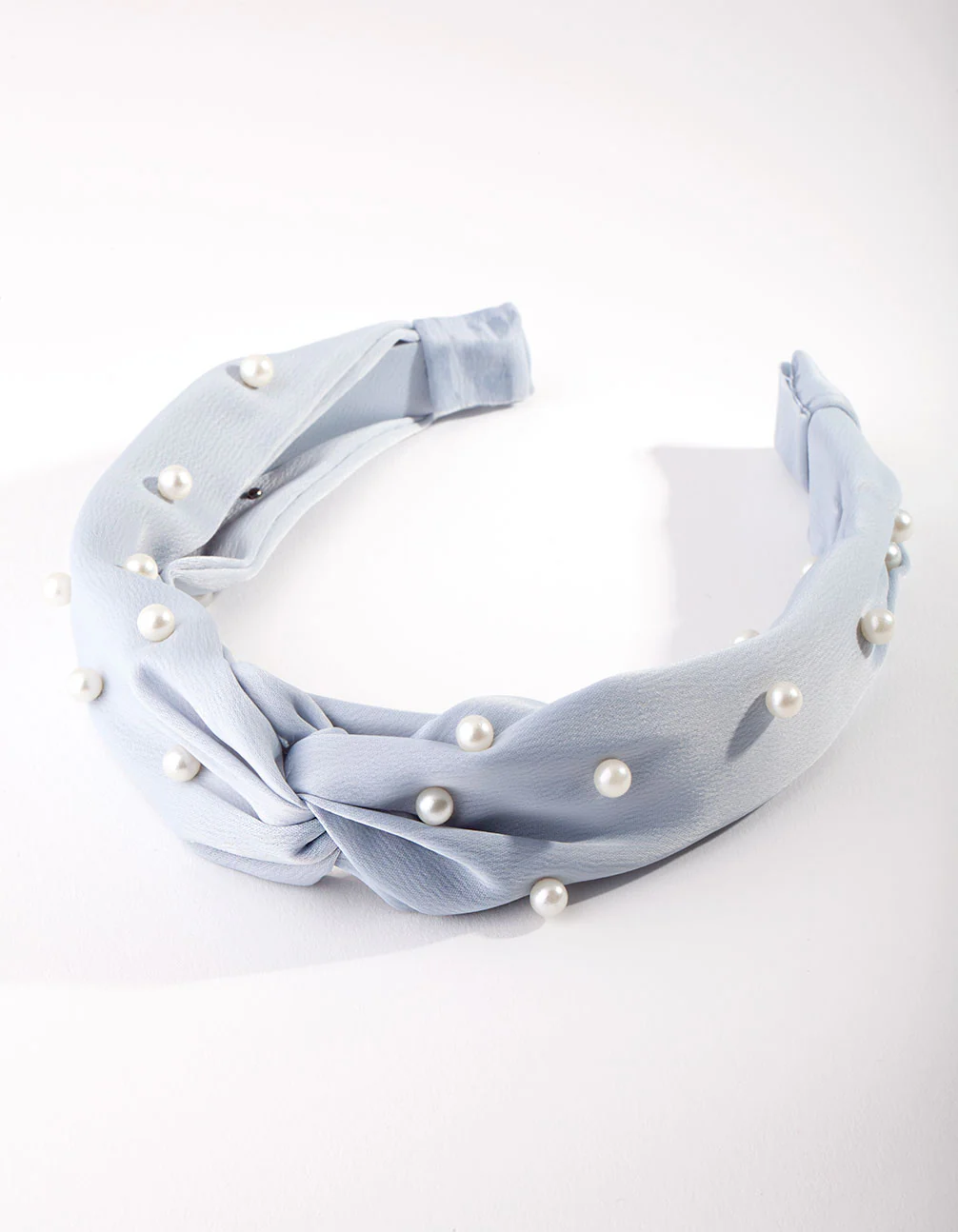 Blue Fabric Pearl Headband - Image 3