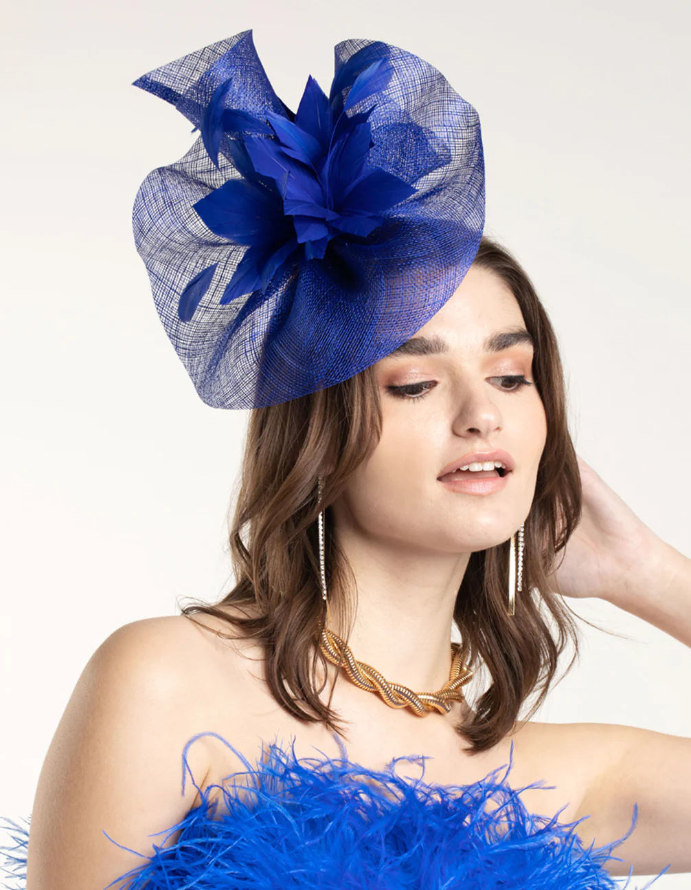 Large Scarf With Feathers Aliceband - Image 2