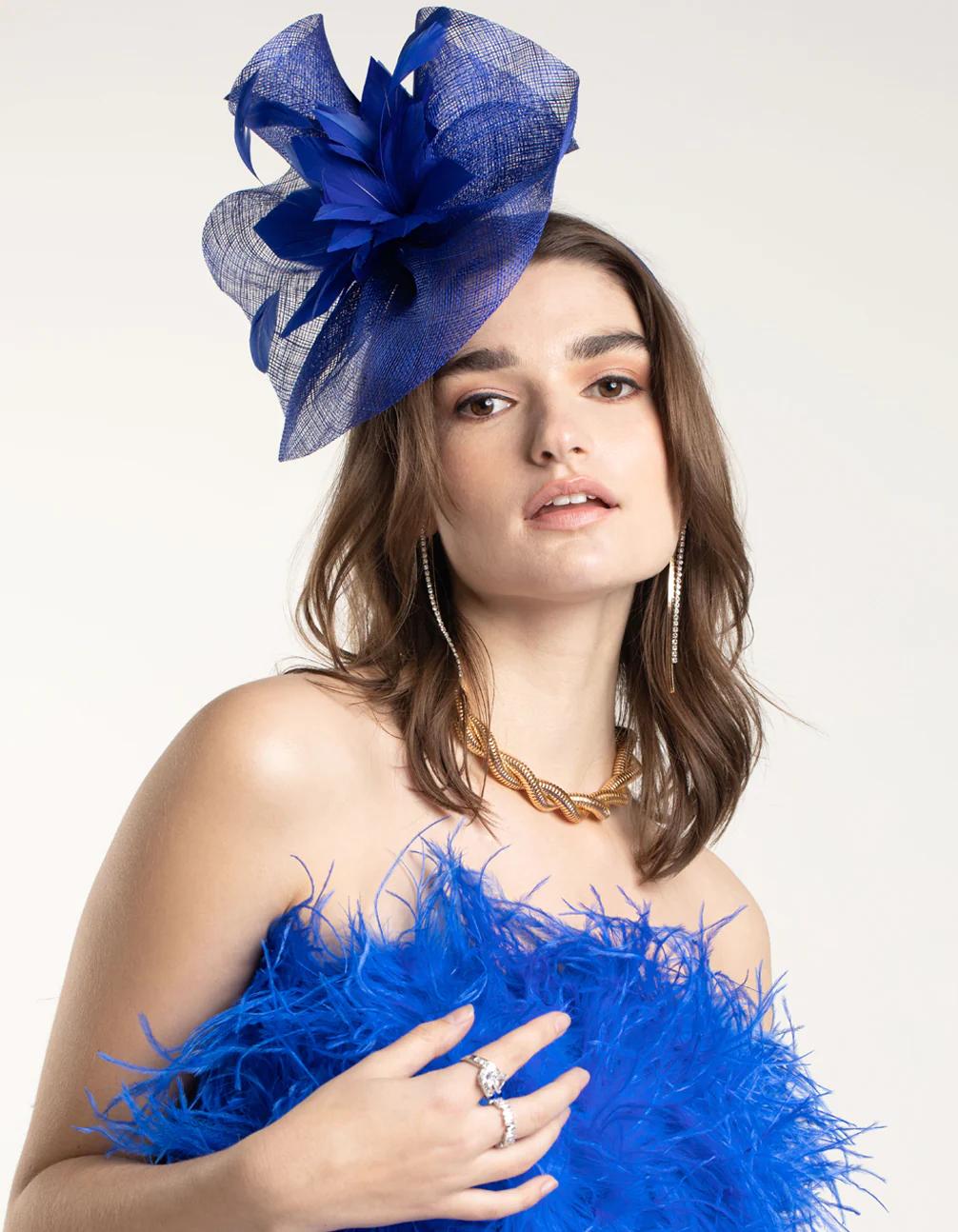 Large Scarf With Feathers Aliceband - Image 5