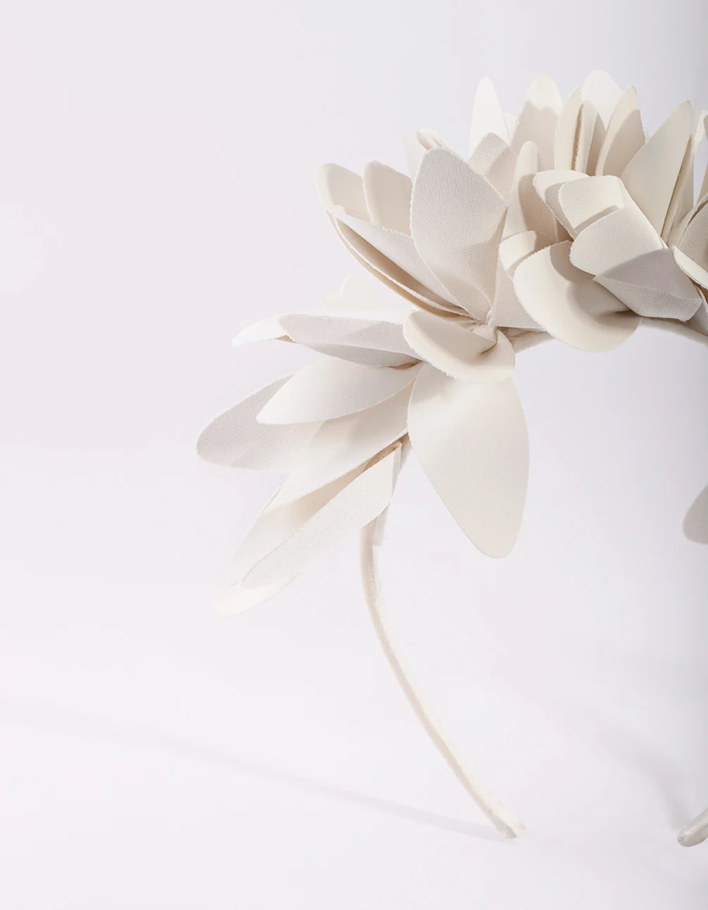 White Petal PU Leather Headband - Image 2
