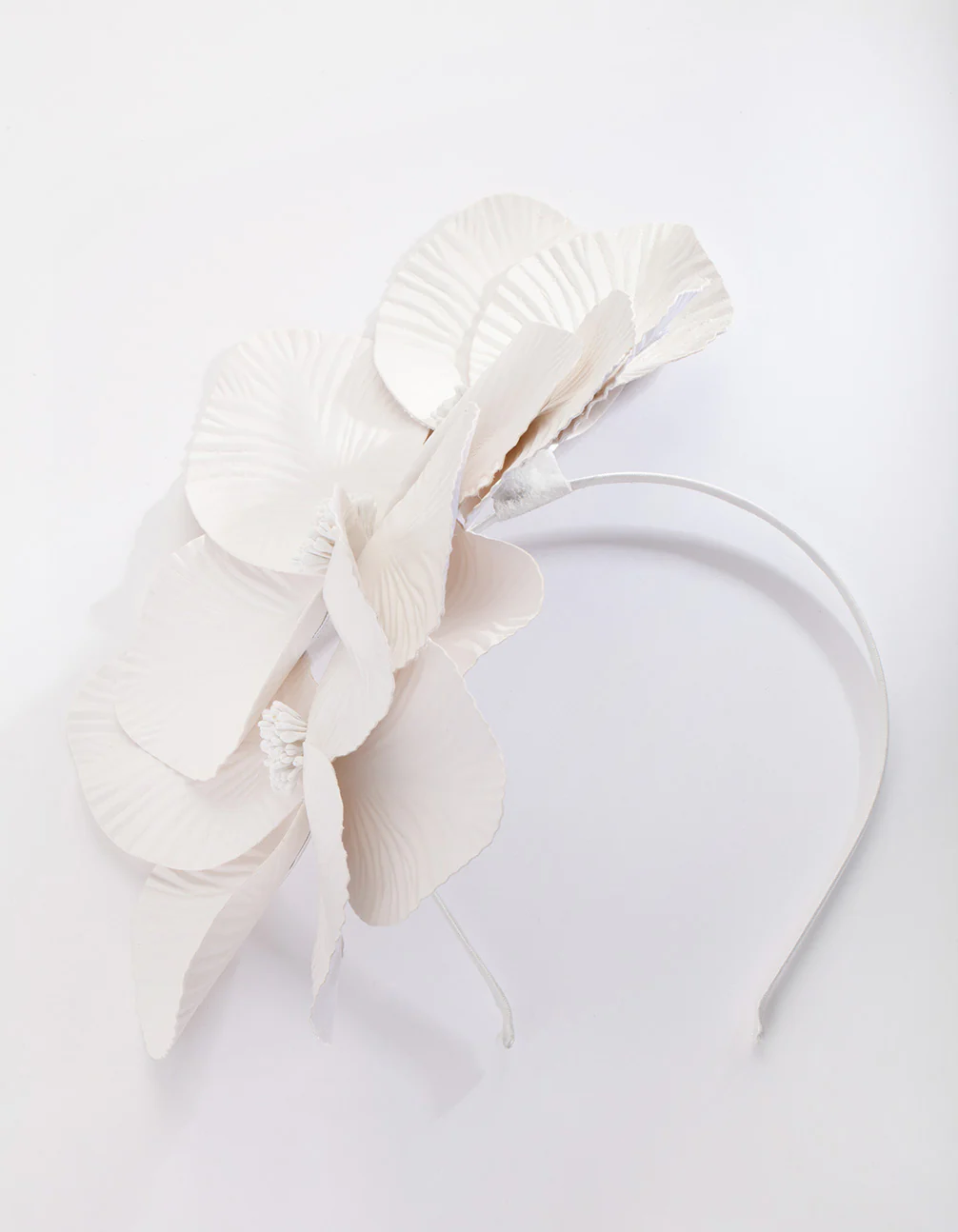 White Large Petal Headband - Image 4