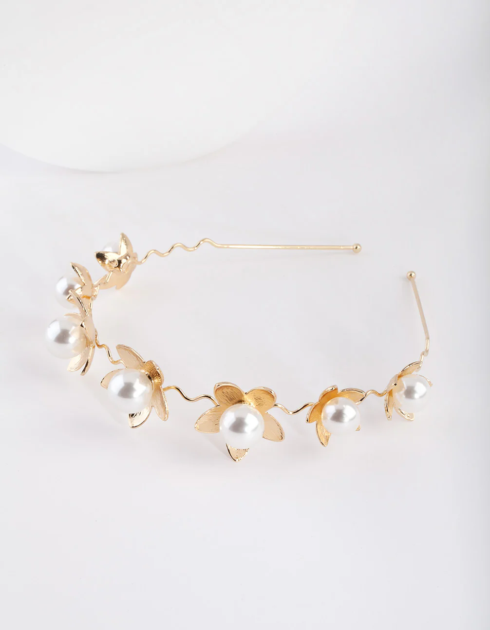 Gold Pearl Flower Headband - Image 4
