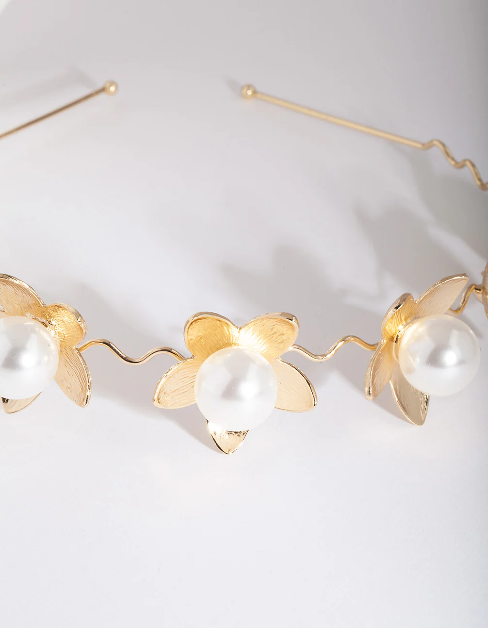 Gold Pearl Flower Headband - Image 5