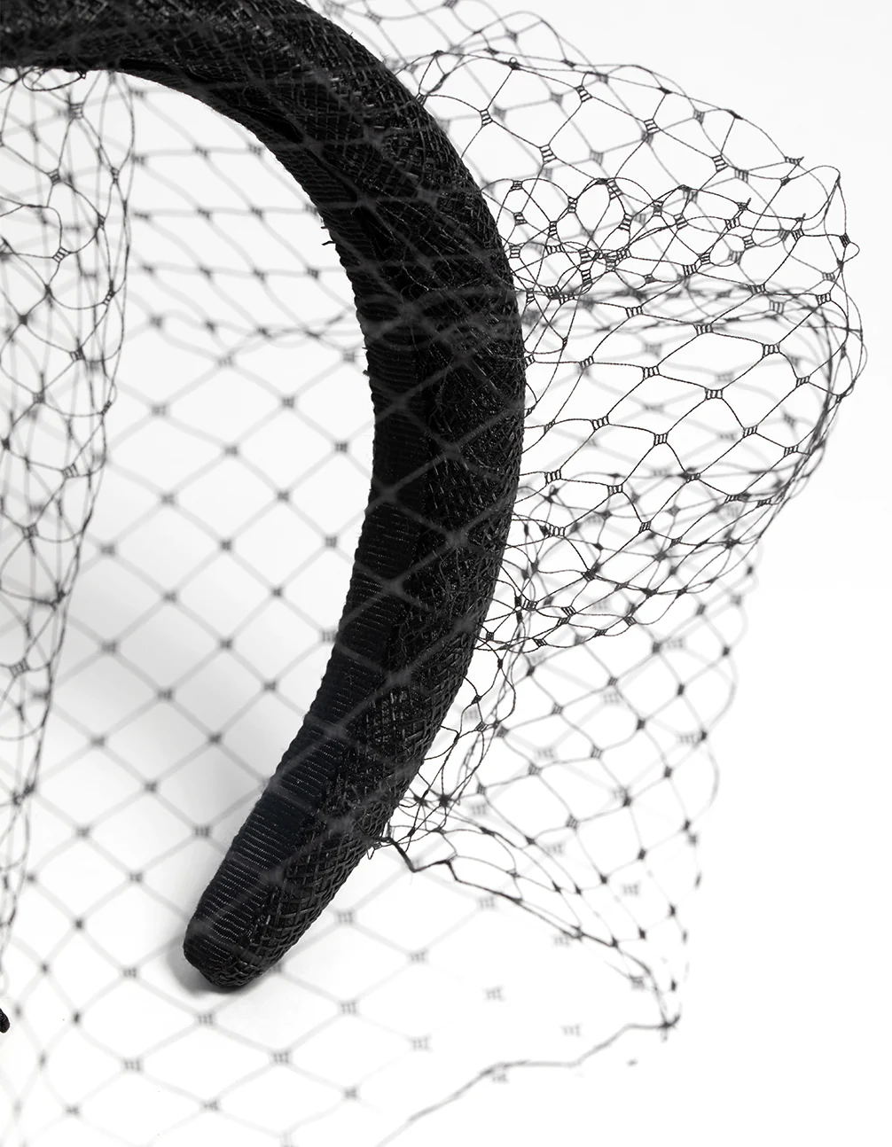 Black Mesh Veil Alice Band - Image 2