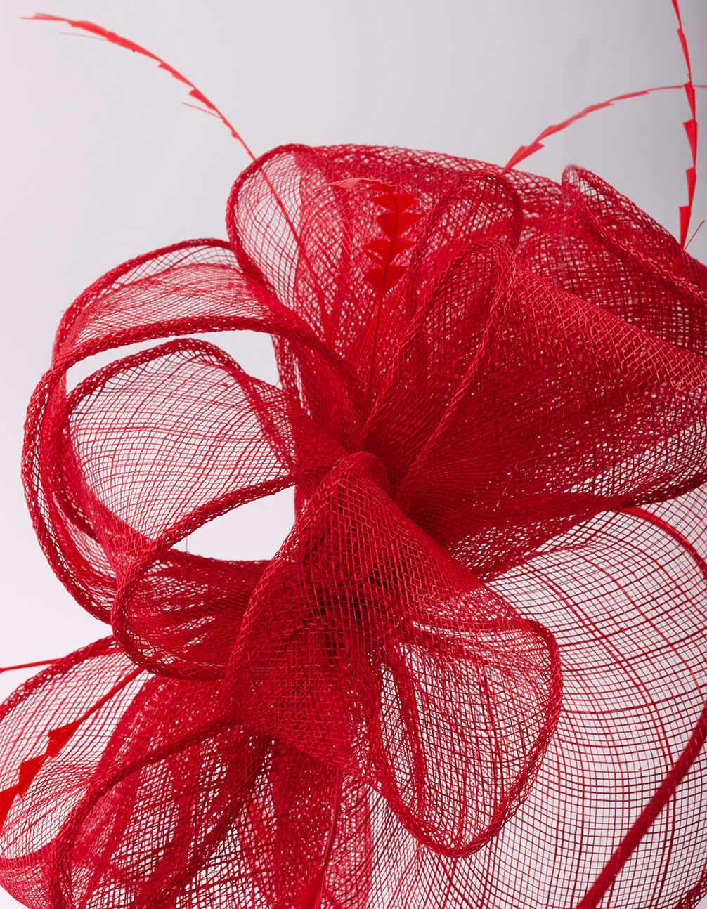Triangular Red Feather Fascinator - Image 3