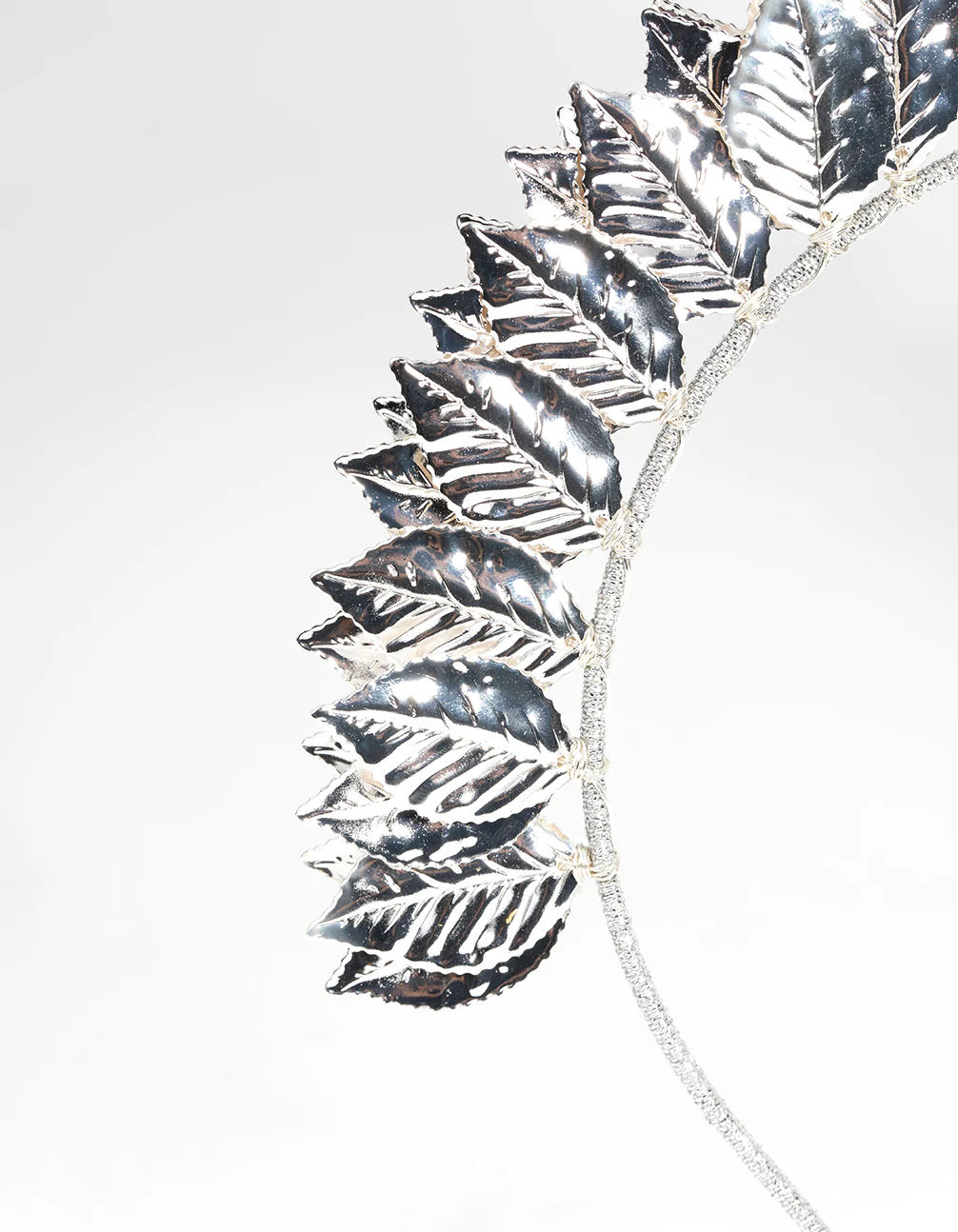 Silver Fanned Leaf Alice Band - Image 2