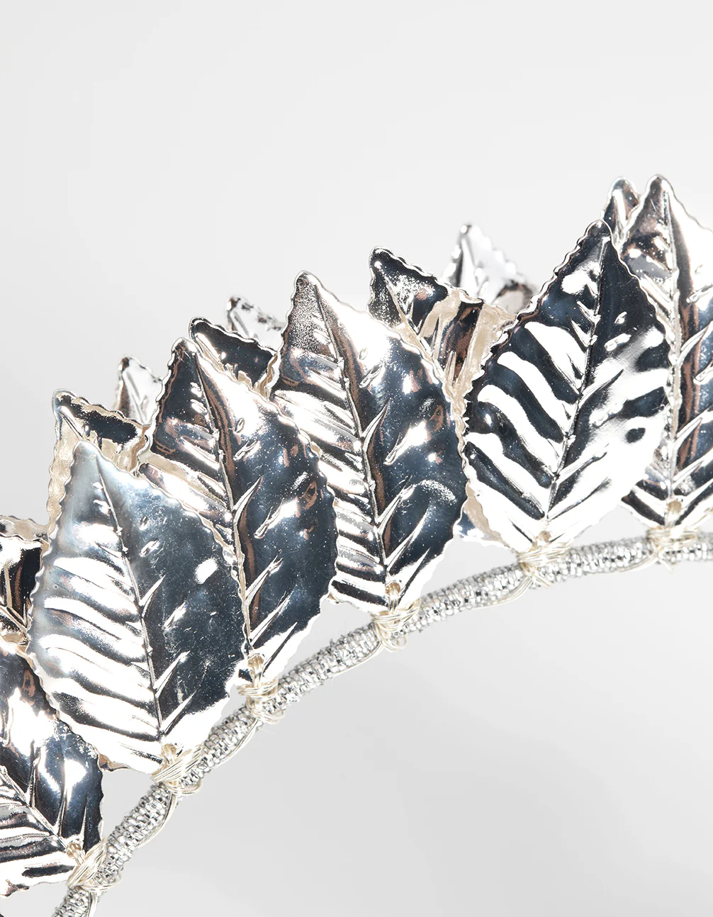 Silver Fanned Leaf Alice Band - Image 3