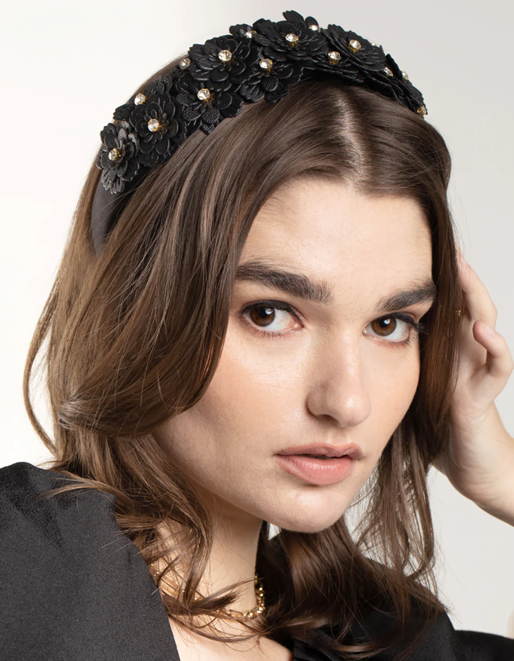 Embellished Floral Fabric Headband - Image 2