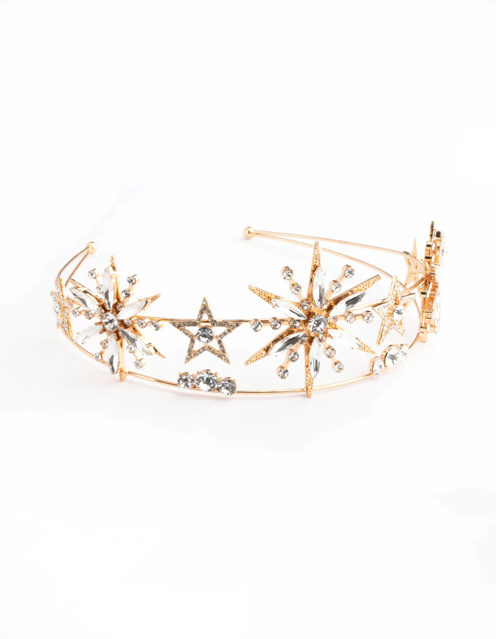 Metal Star Double Row Embellished Headband - Image 3