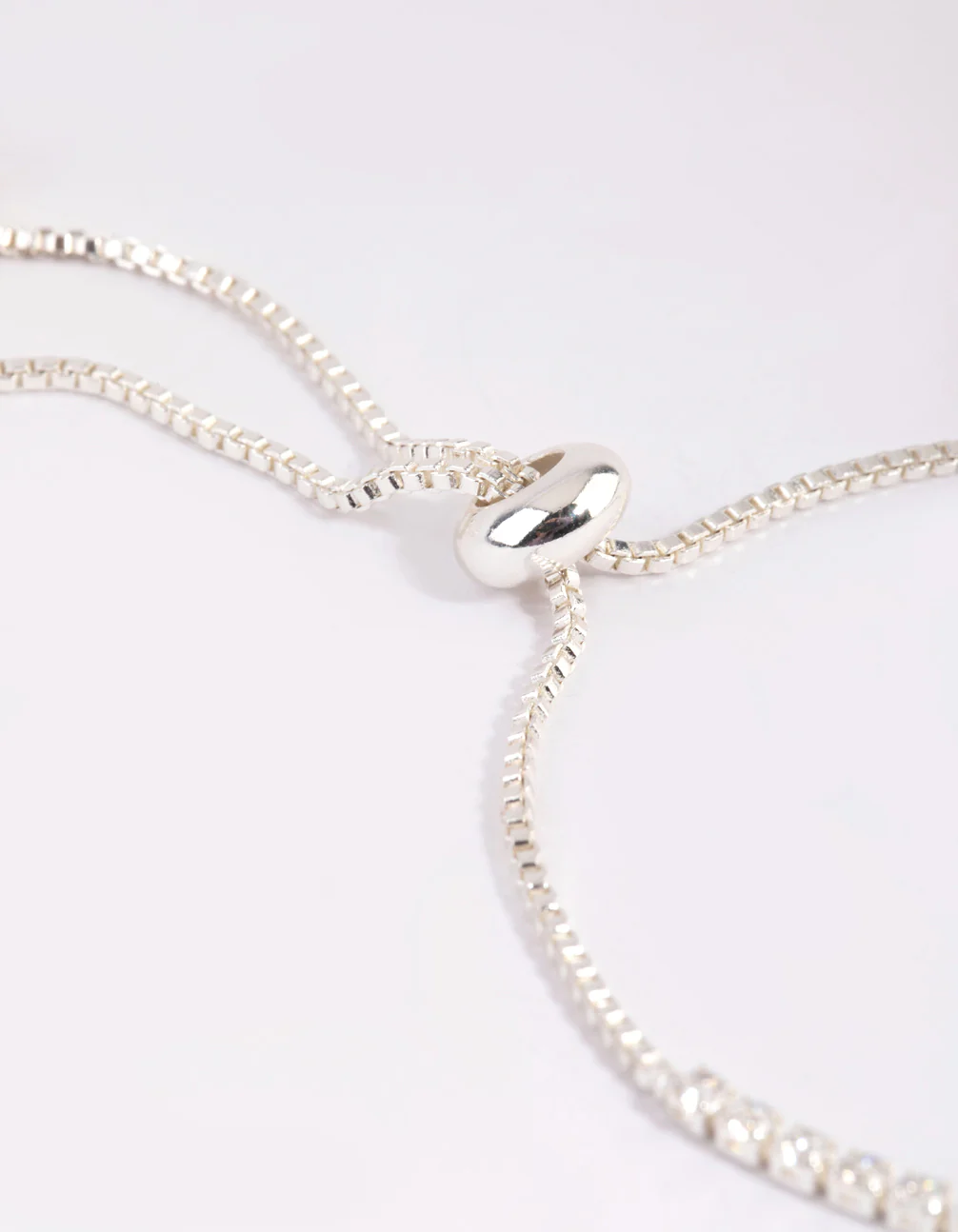 Silver Cubic Zirconia Square Halo Toggle Bracelet - Image 3