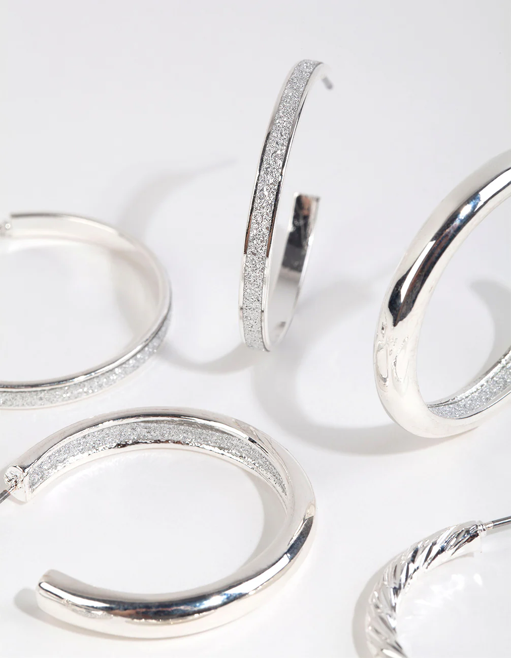 Silver Glitter Paper Earring 6-Pack - Image 3
