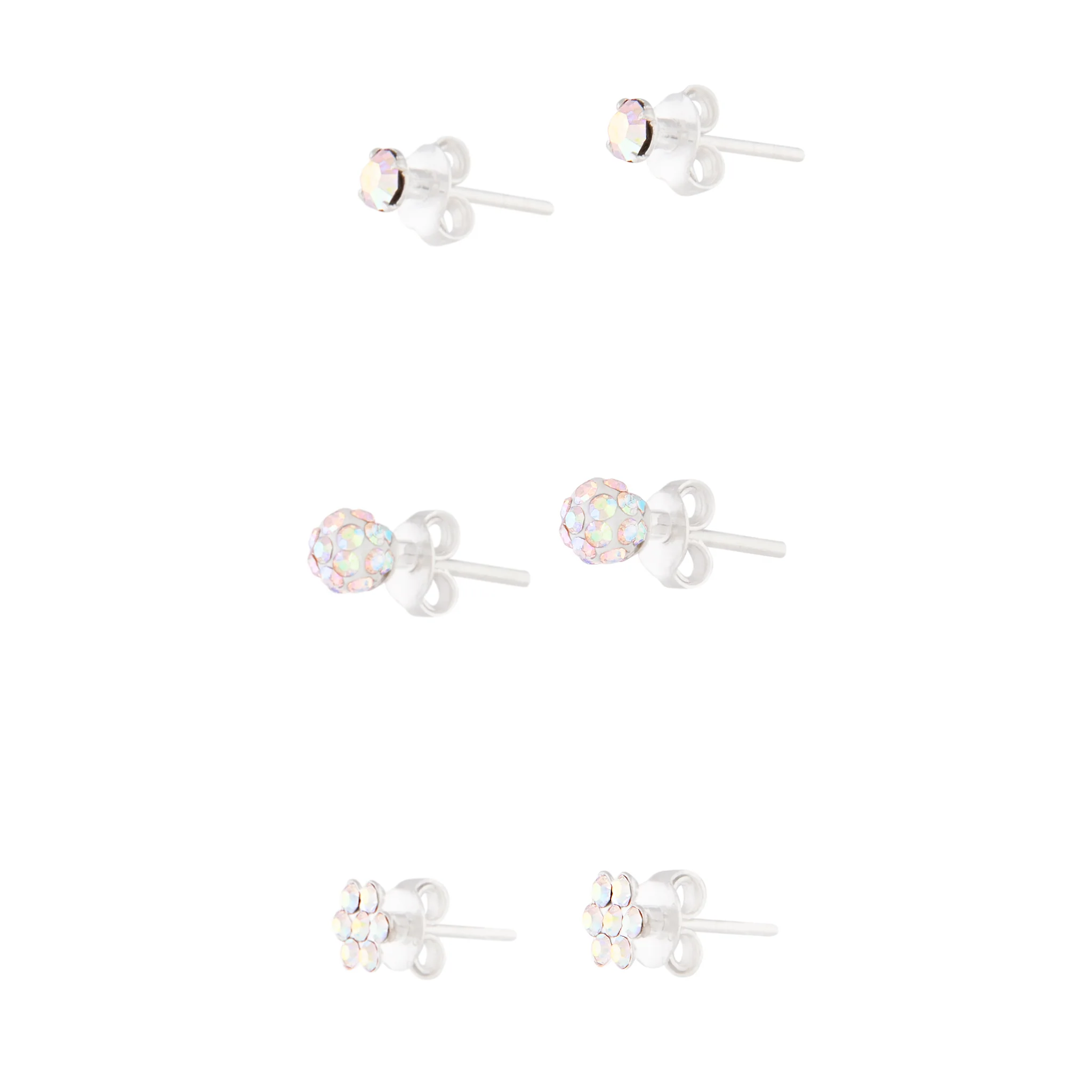 Sterling Silver Diamante Stud, Flower & Bead Pack - Image 2