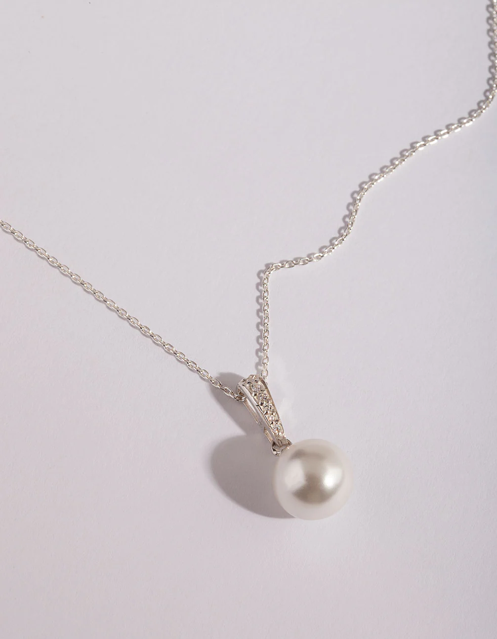 Sterling Silver Large Pearl Necklace - Image 2