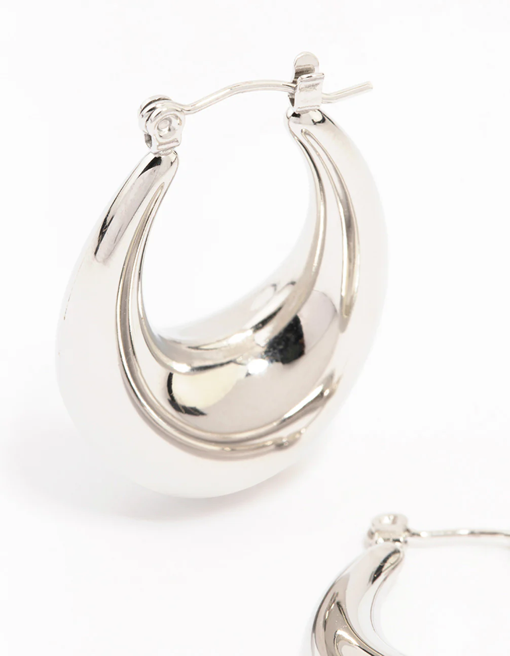 Waterproof Stainless Steel Full Loop Drop Hoop Earrings - Image 4