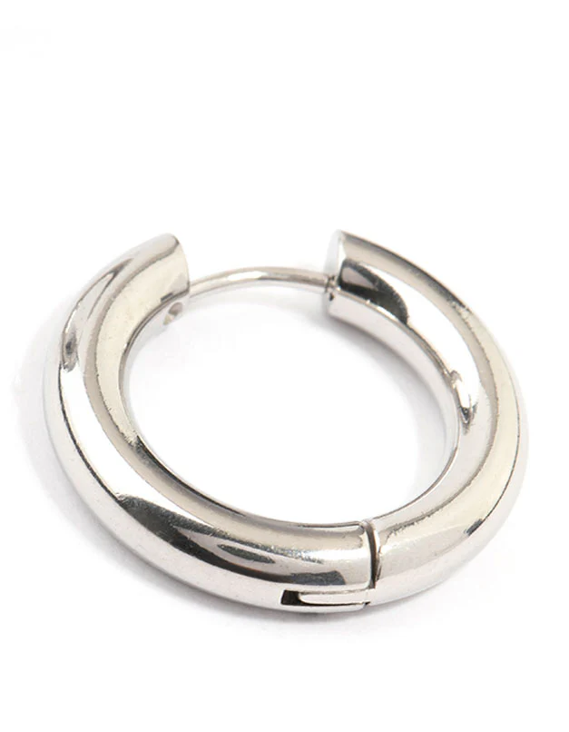 Waterproof Stainless Steel Thick Clicker Hoop Earrings 22 MM - Image 3