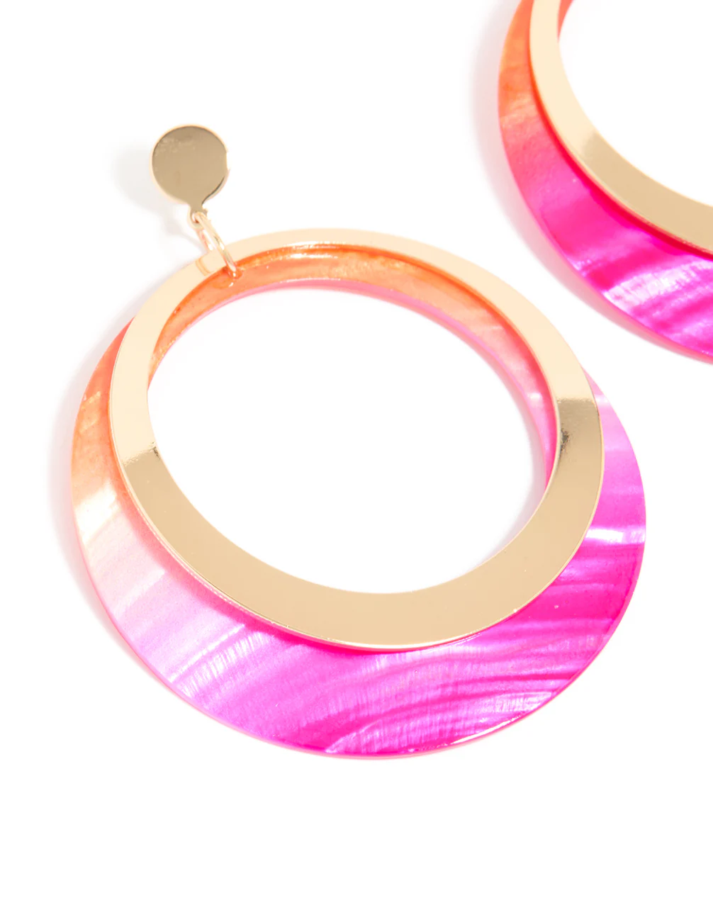 Gold Two Toned Drop Earrings - Image 3