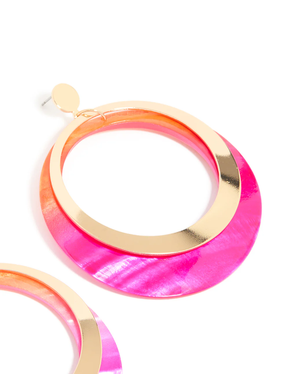 Gold Two Toned Drop Earrings - Image 4