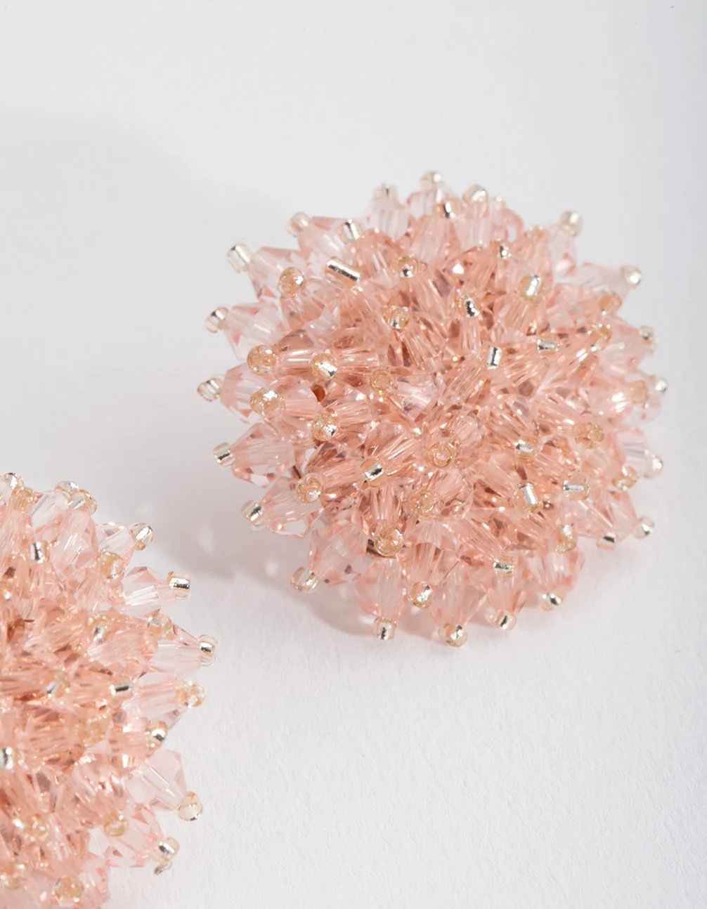 Blush Faceted Flower Earrings - Image 2