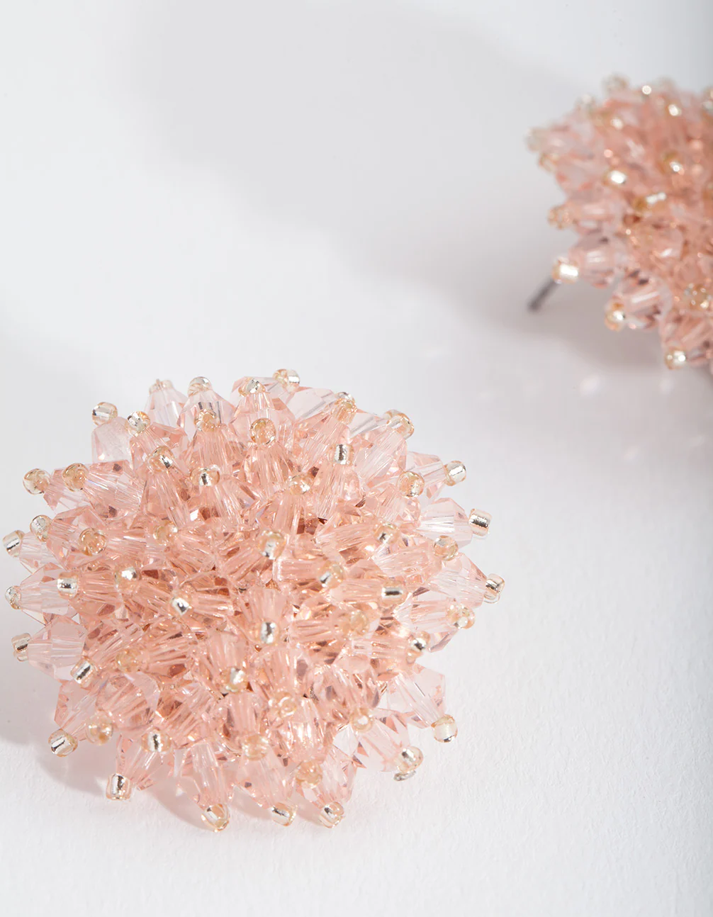 Blush Faceted Flower Earrings - Image 3