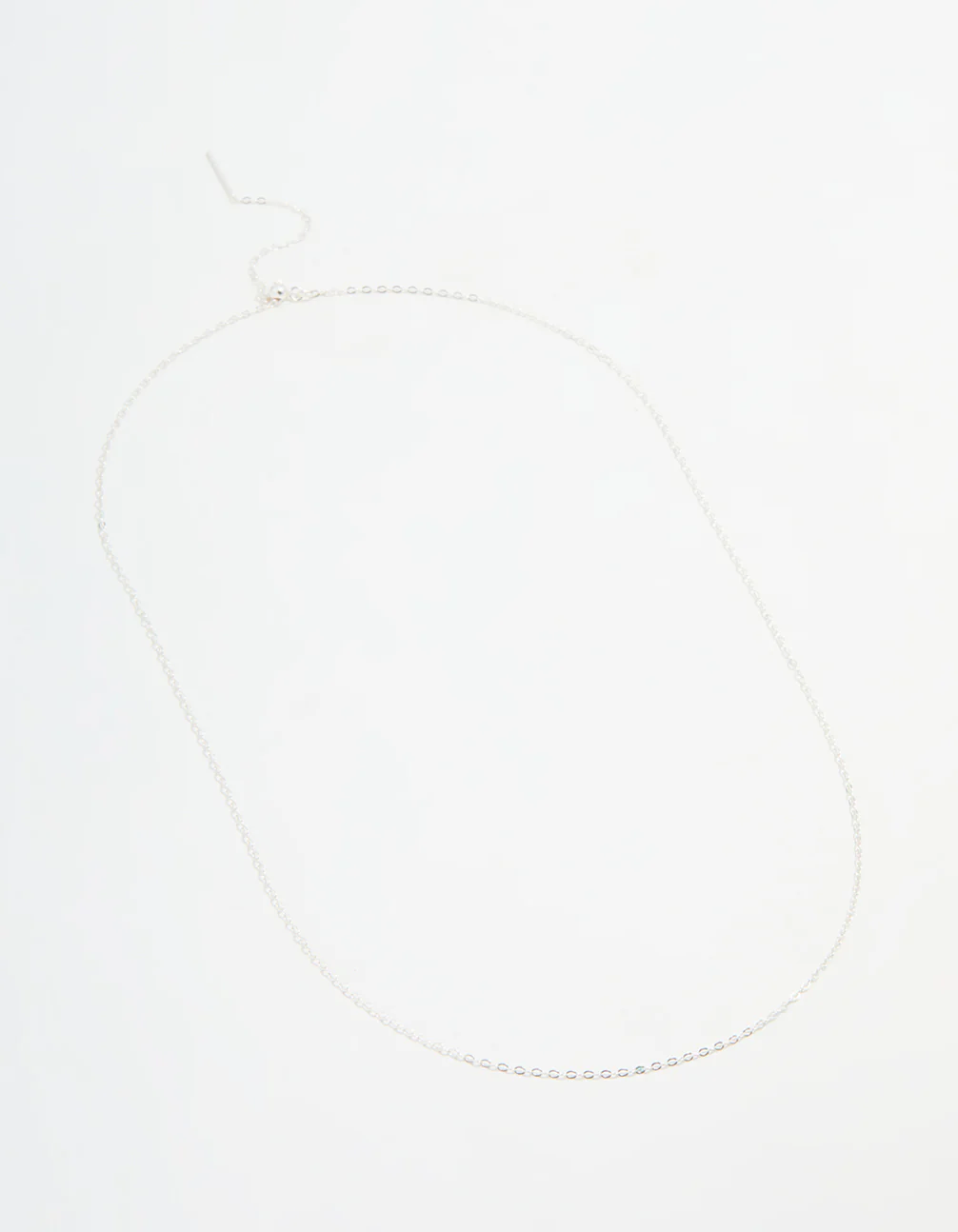 Sterling Silver Adjustable Plain Chain Necklace - Image 4
