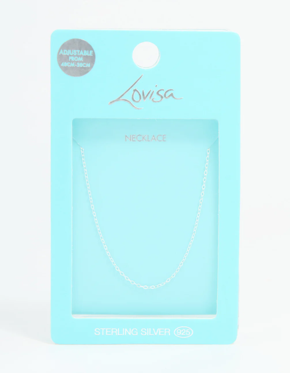 Sterling Silver Adjustable Plain Chain Necklace - Image 5