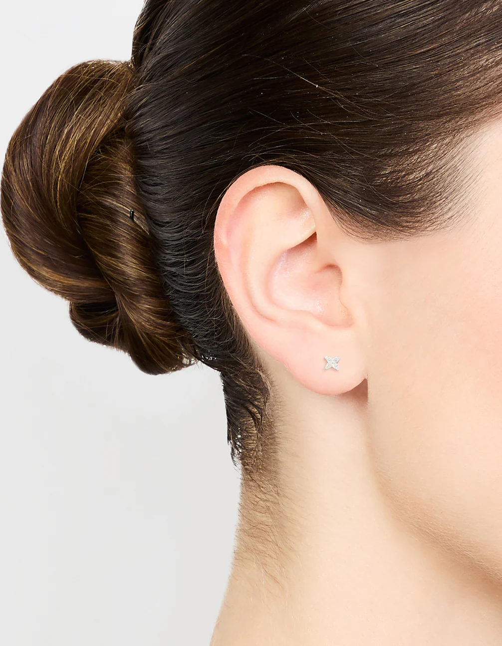 Sterling Silver Baby Flower Stud Earrings - Image 2
