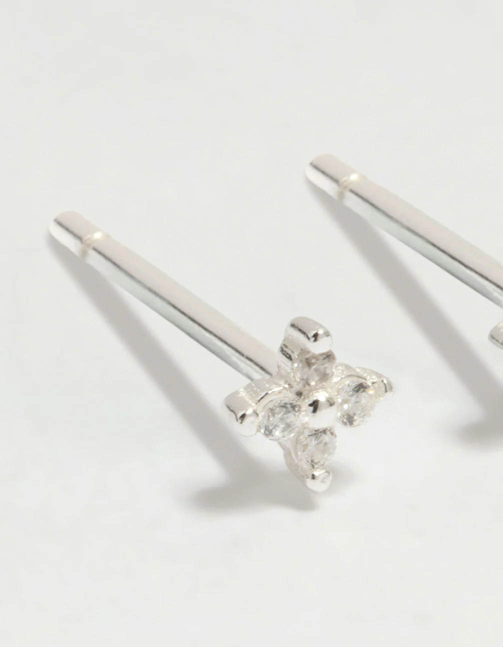 Sterling Silver Baby Flower Stud Earrings - Image 4