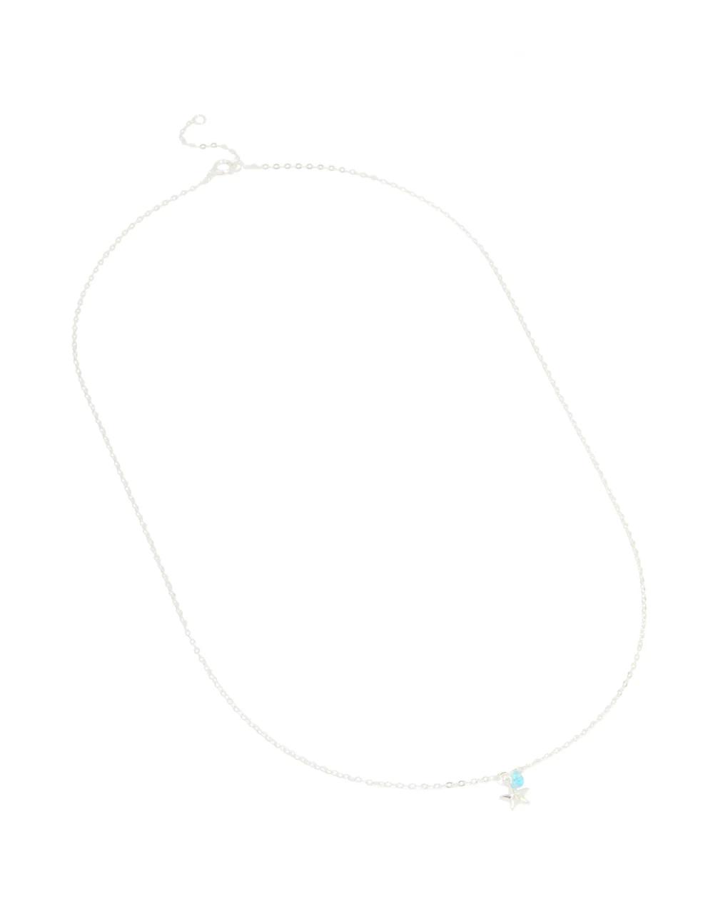 Sterling Silver Blue Cubic Zirconia & Starfish Pendant Necklace - Image 2