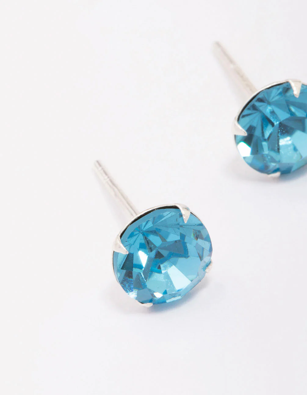 Sterling Silver Blue Czech Crystal Stud Earrings - Image 3
