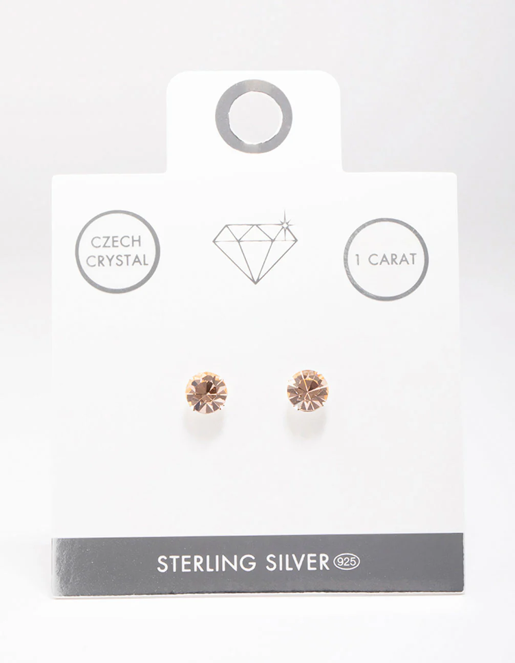 Sterling Silver Blush Czech Crystal Stud Earrings - Image 2