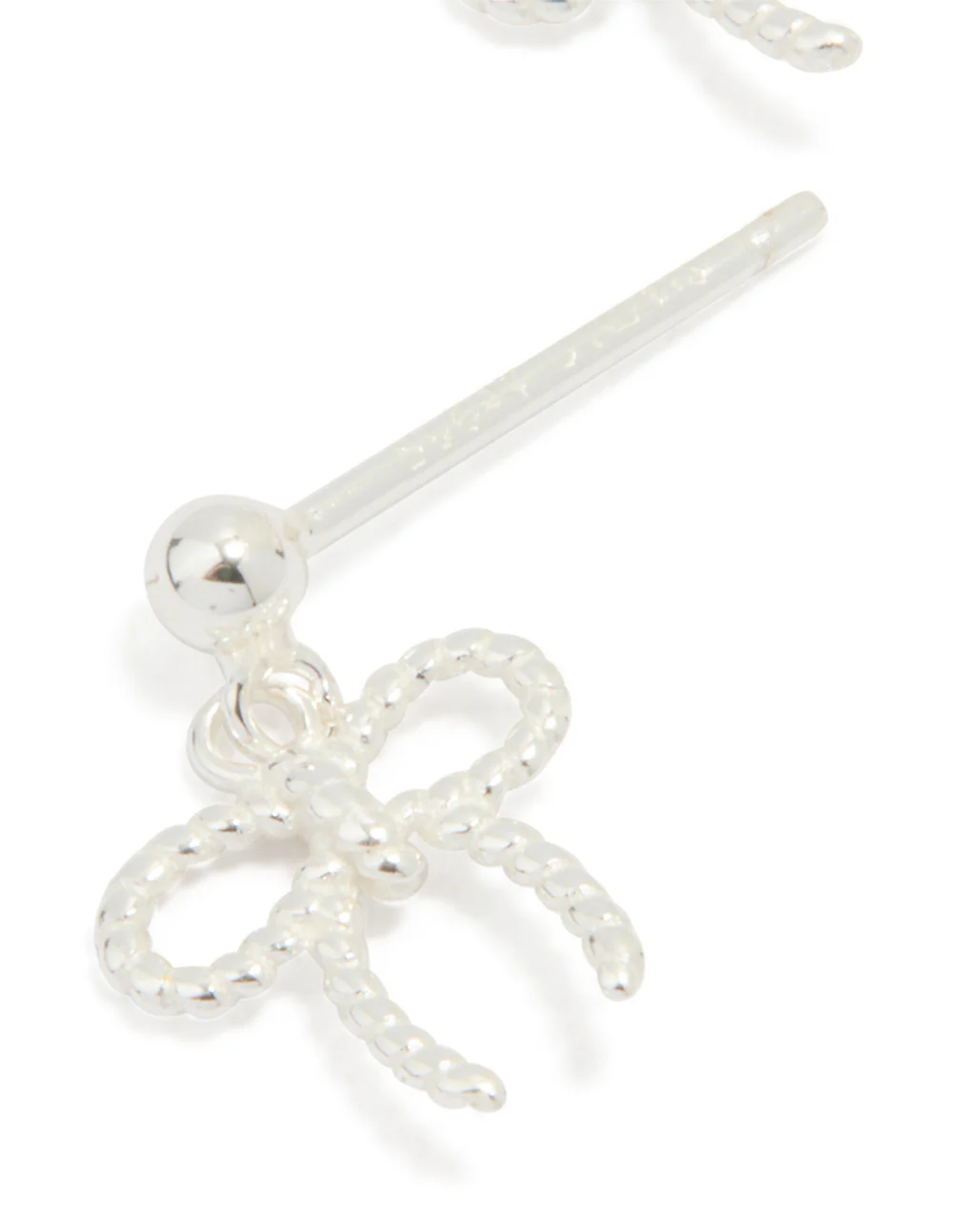 Sterling Silver Bow Drop Earrings - Image 2