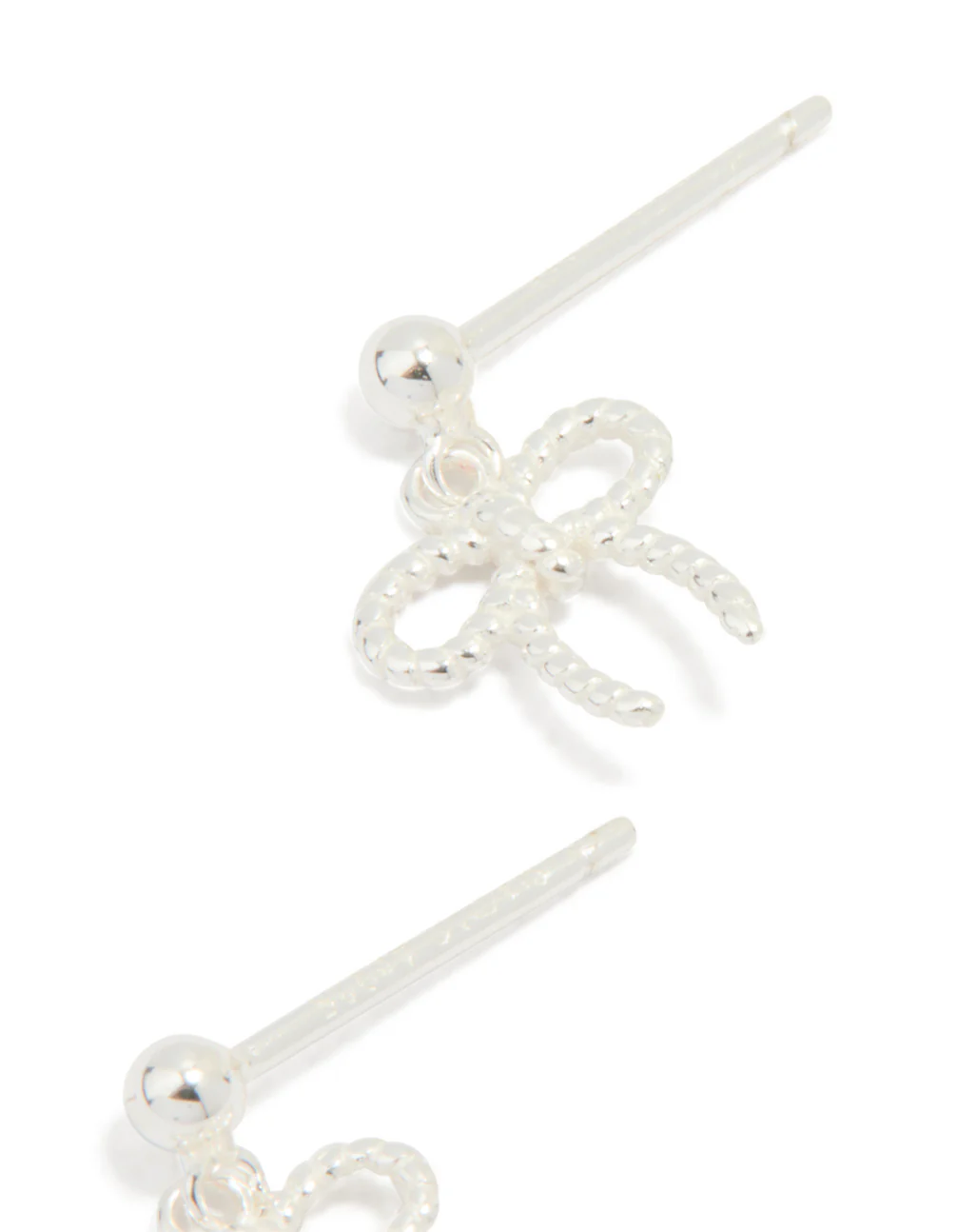 Sterling Silver Bow Drop Earrings - Image 3
