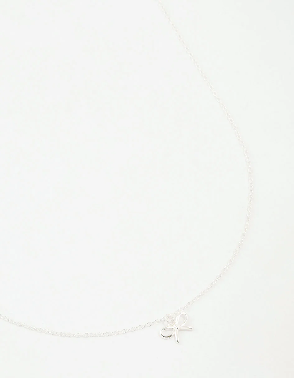 Sterling Silver Bow Necklace