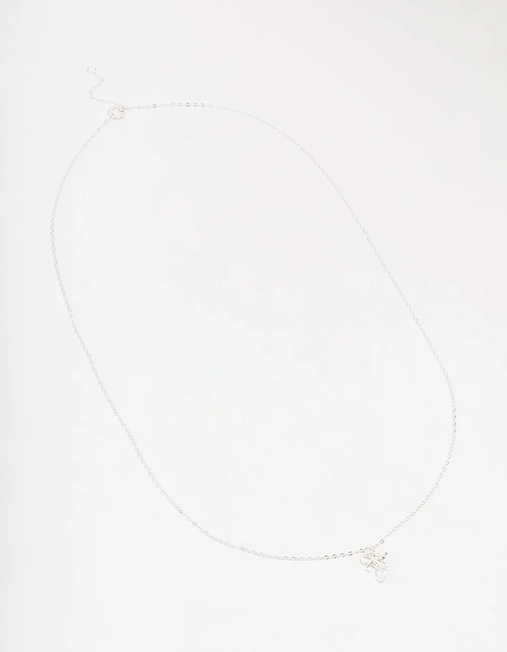 Sterling Silver Bow Pendant Necklace - Image 2