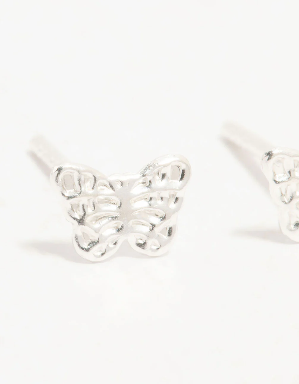 Sterling Silver Butterfly Stud Earrings - Image 2