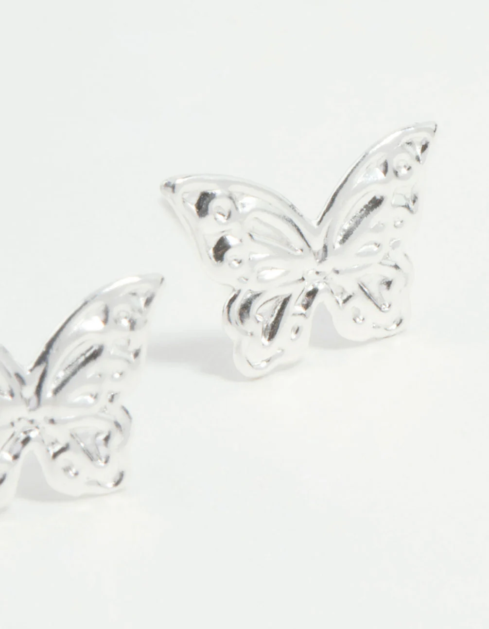 Sterling Silver Butterfly Stud Earrings - Image 2
