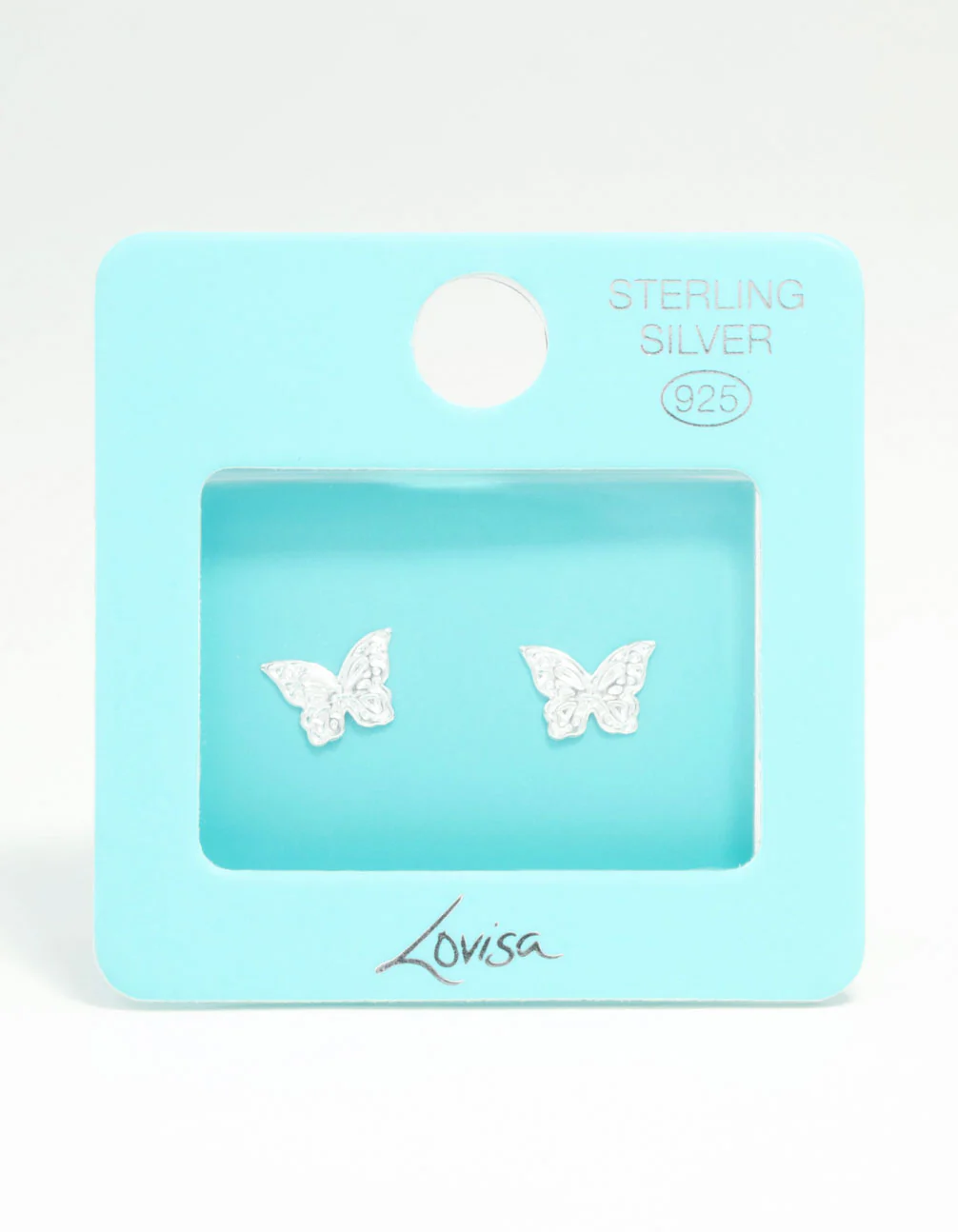 Sterling Silver Butterfly Stud Earrings - Image 3
