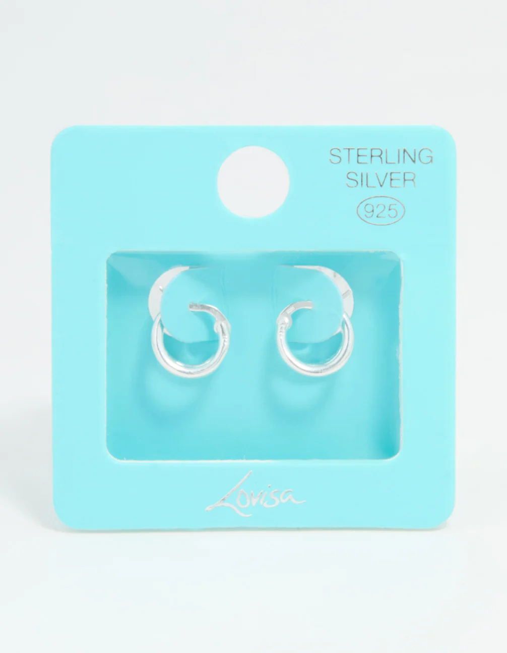 Sterling Silver Chubby Double Hoop Earrings - Image 5