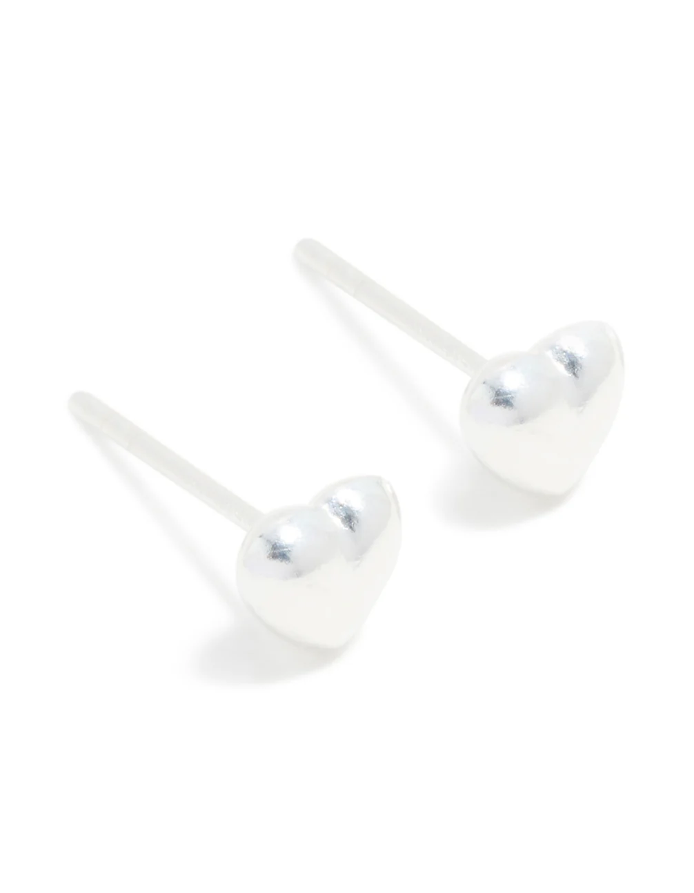 Sterling Silver Chubby Heart Stud Earrings