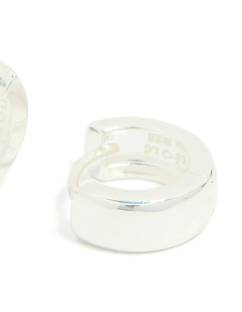 Sterling Silver Chubby Huggie Earrings - Image 5