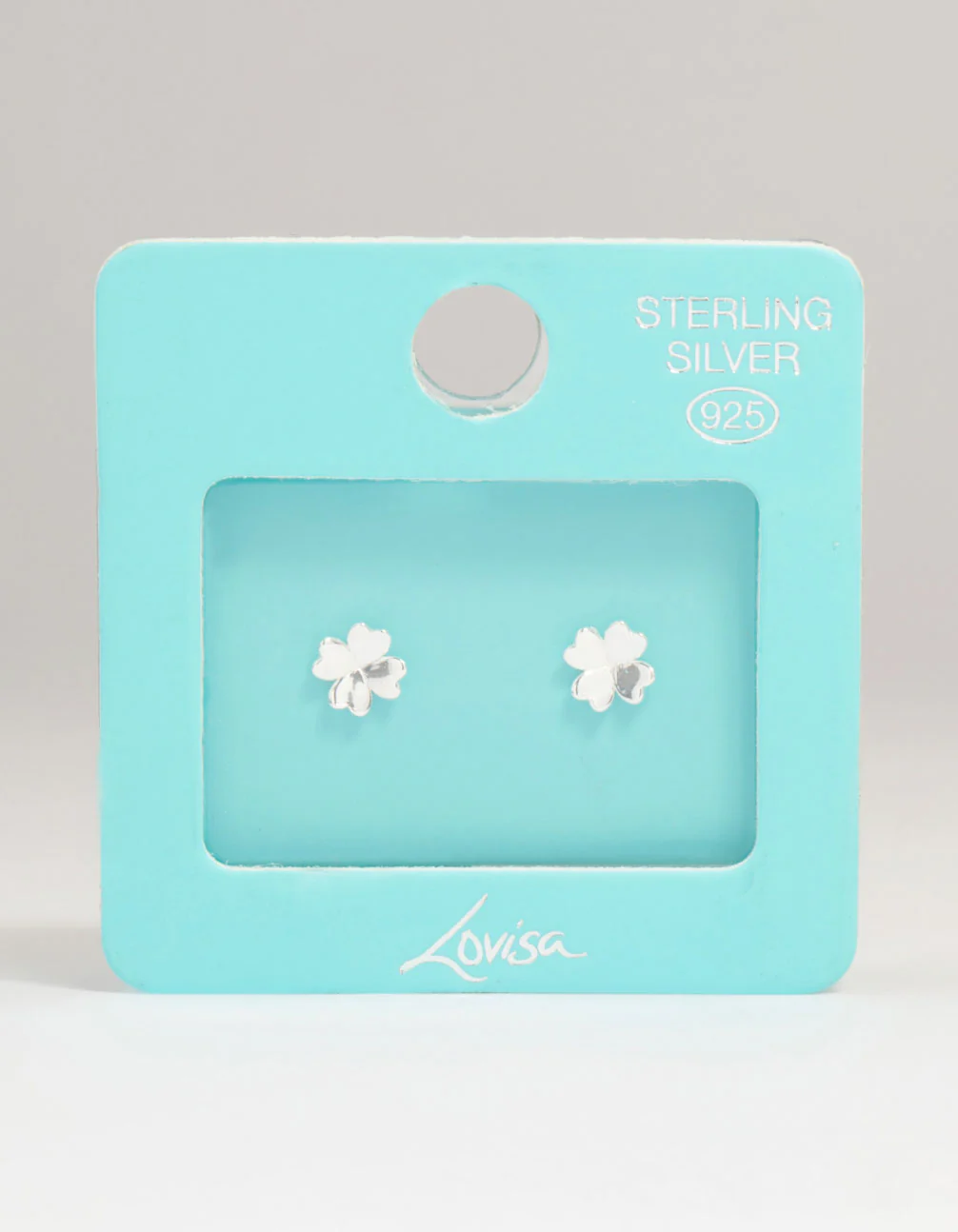 Sterling Silver Clean Clover Stud Earrings - Image 5