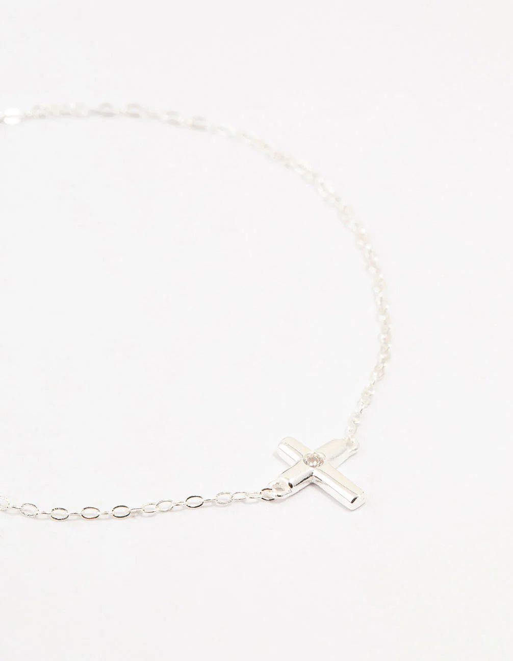 Sterling Silver Clean Cross Bracelet - Image 2