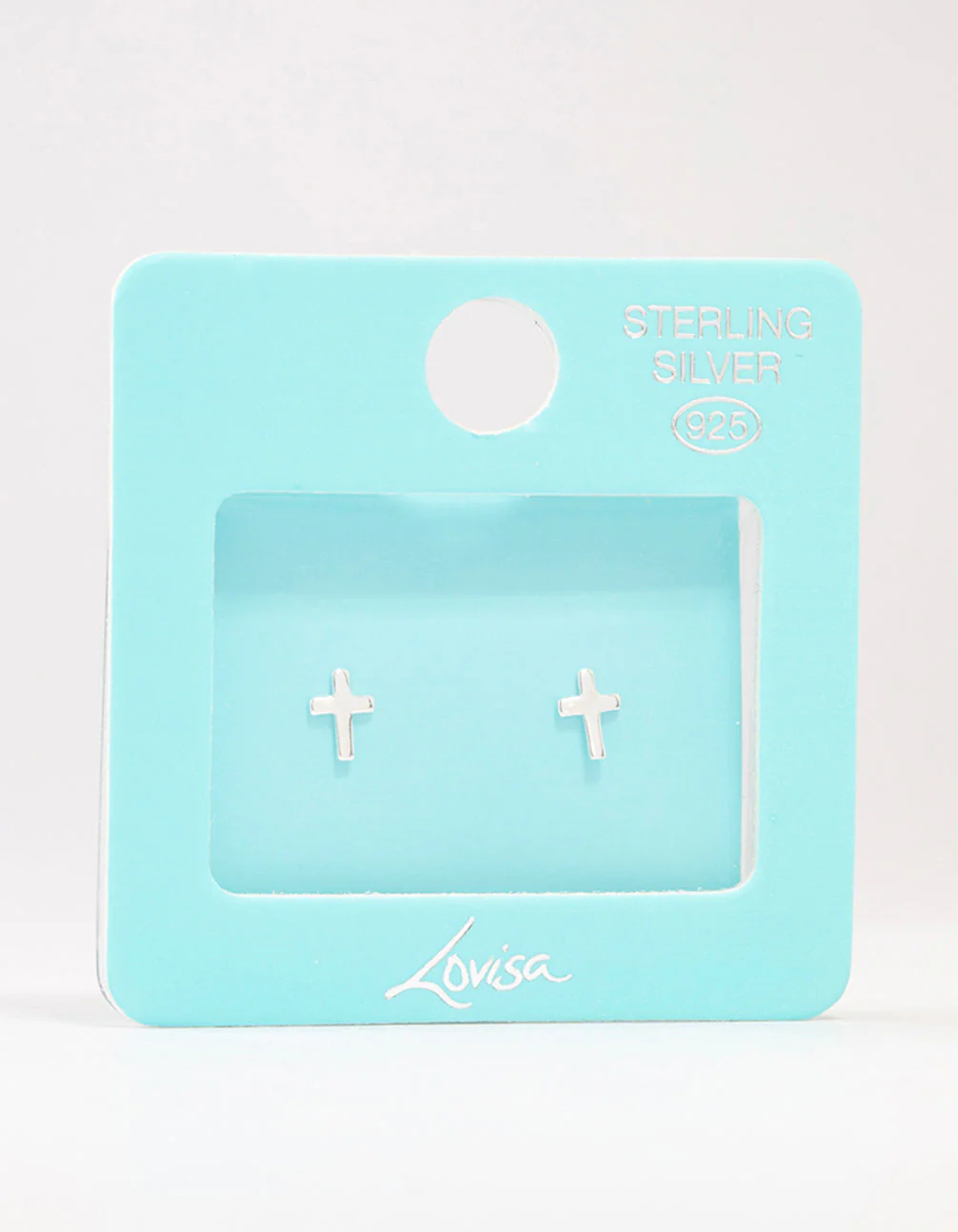 Sterling Silver Clean Cross Stud Earrings - Image 3