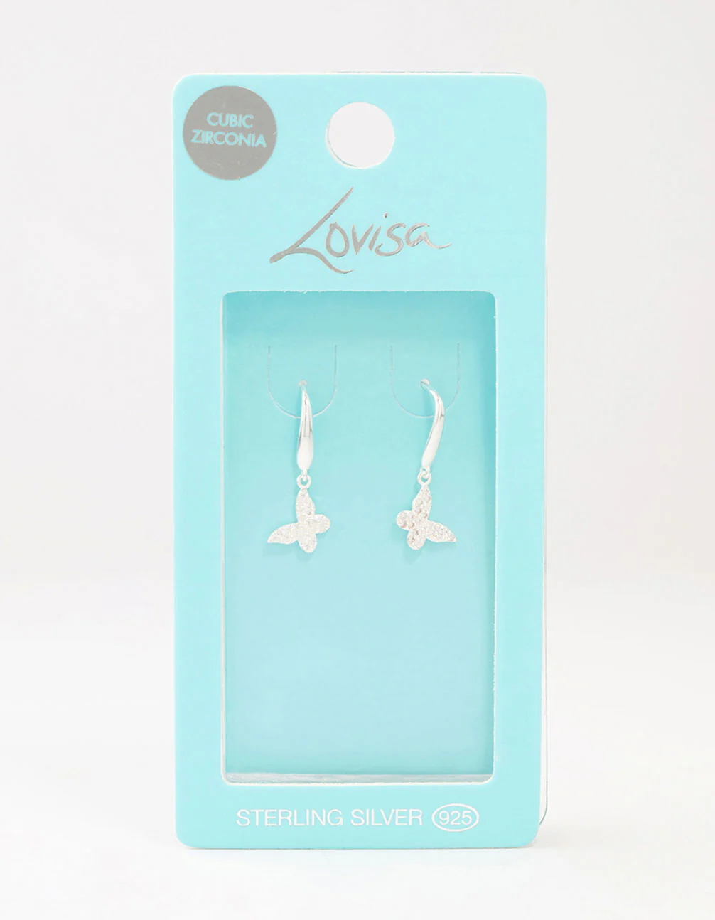 Sterling Silver Cubic Zirconia Butterfly Hook Earrings - Image 3