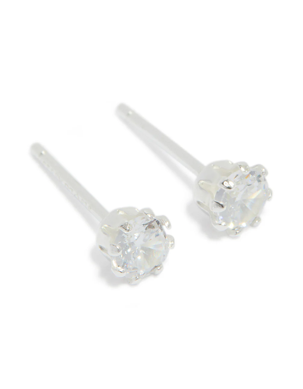 Sterling Silver Cubic Zirconia Claw Set Stud Earrings - Image 2