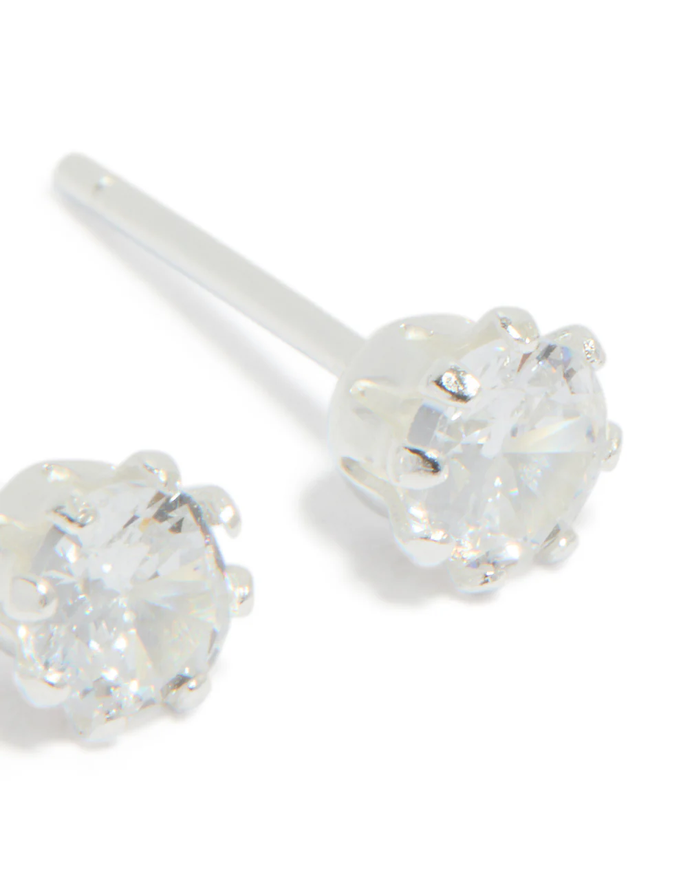 Sterling Silver Cubic Zirconia Claw Set Stud Earrings - Image 5