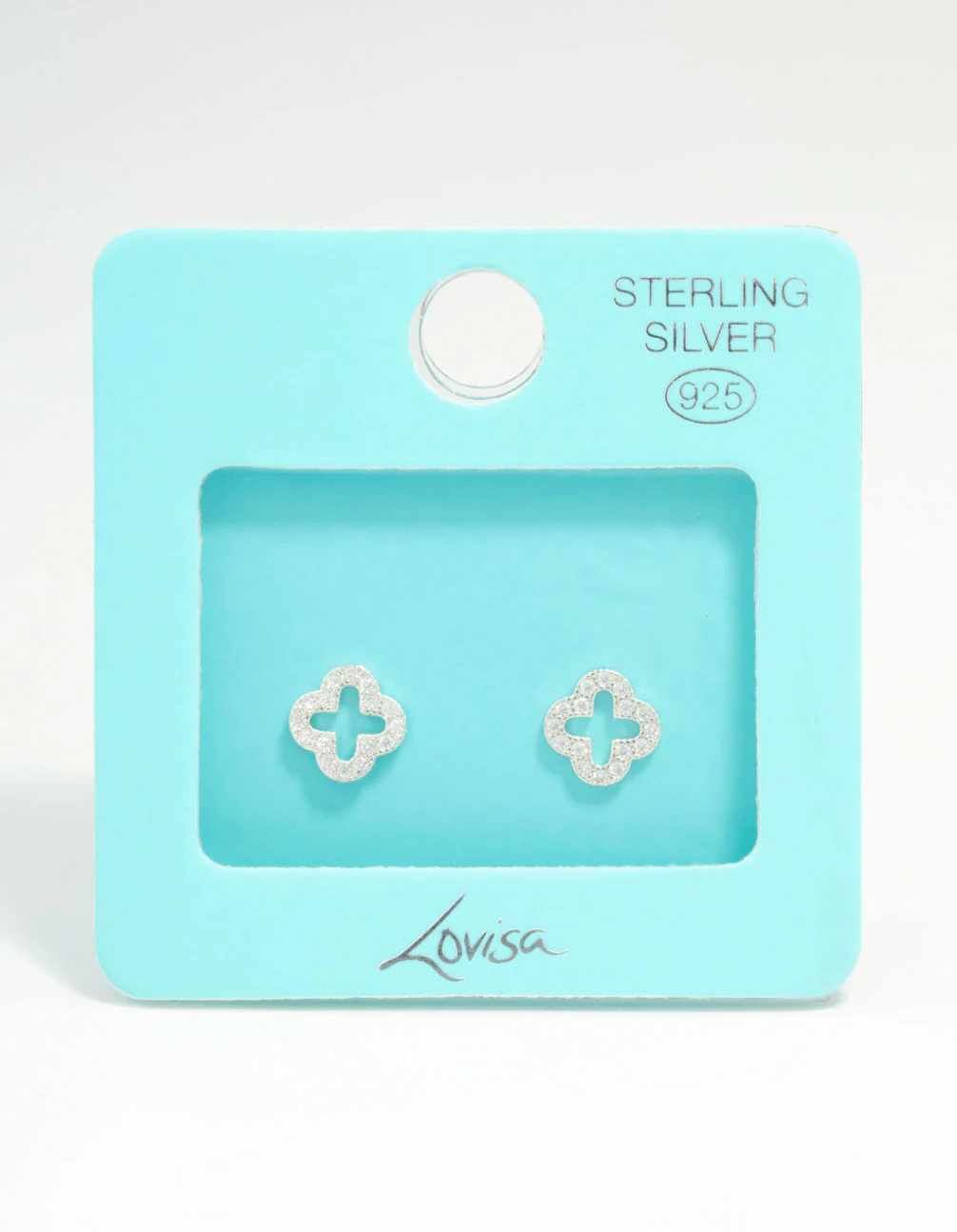 Sterling Silver Cubic Zirconia Flower Stud Earrings - Image 3